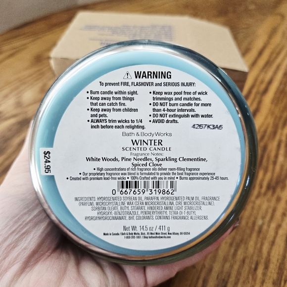 🛍BOGO 50% OFF❄️🕯Bath & Body Works "Winter" 3-wick Candle - Picture 5 of 10